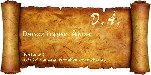Danczinger Ákos névjegykártya